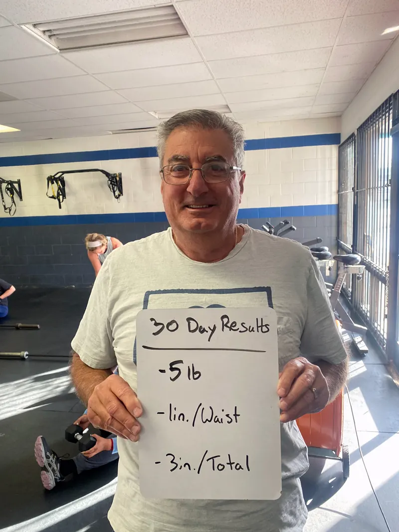 30-day results — 5 lb weight loss — Latitude 32 Fitness member