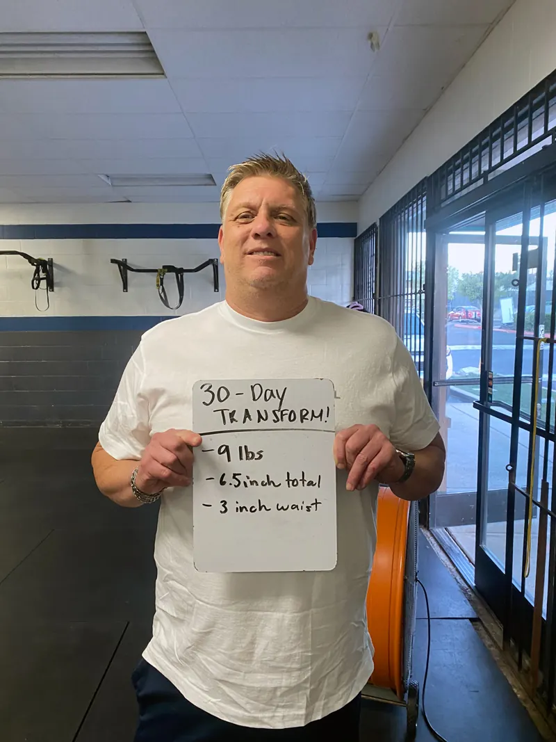30-day transformation — 9 lb weight loss — Latitude 32 Fitness member
