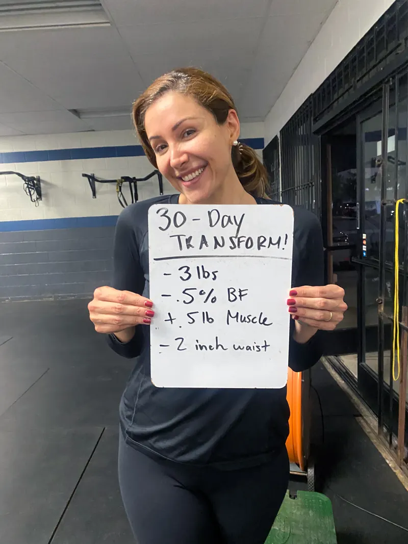 30-day transformation — Muscle gain · body fat loss — Latitude 32 Fitness member